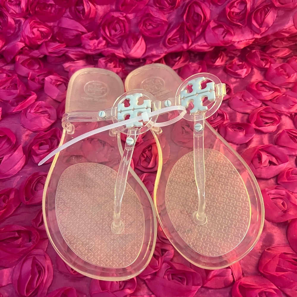 Tory Burch Rubber T-Strap Sandals - Neutrals Sandals